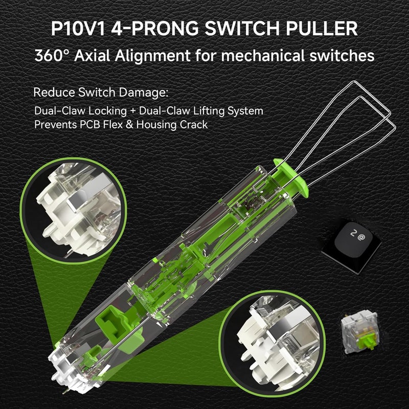 KEMOVE P10-V1 4-Claw Switch & Keycap Puller for Mechanical Keyboards - Ergonomic Pain-Free Design, 304 Stainless Steel Omni-Directional Tool for Effortless Switch/Keycap Removal - Image 2